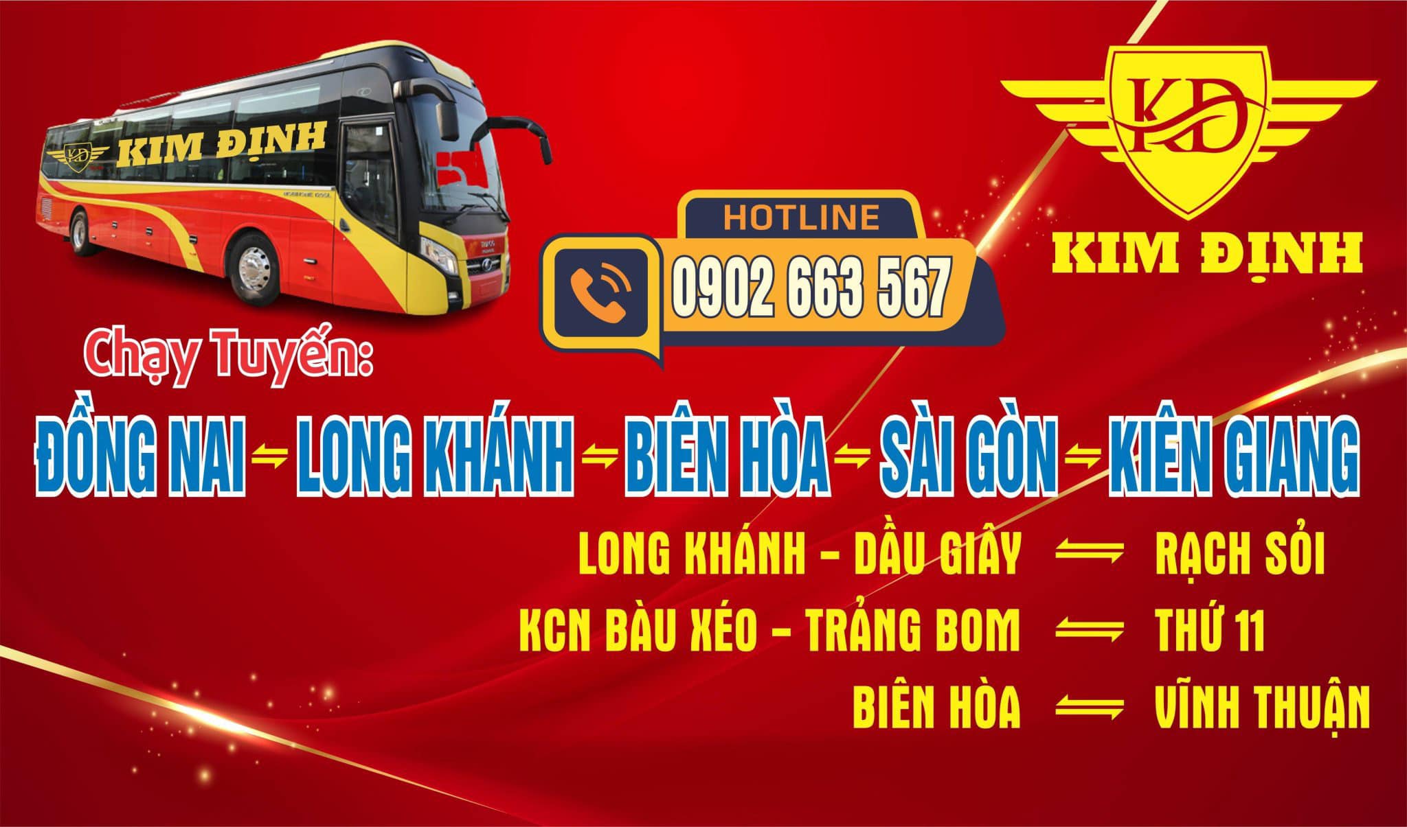 Nội thất bên trong xe khách Kim Định