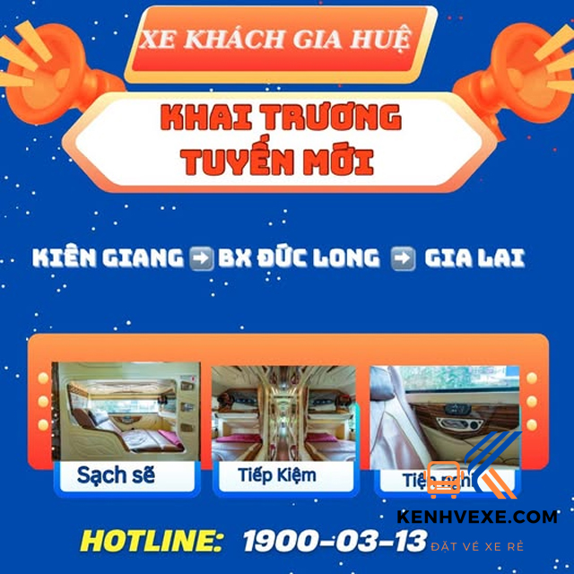 Xe giường nằm Gia Huệ tuyến Kiên Giang - Gia Lai