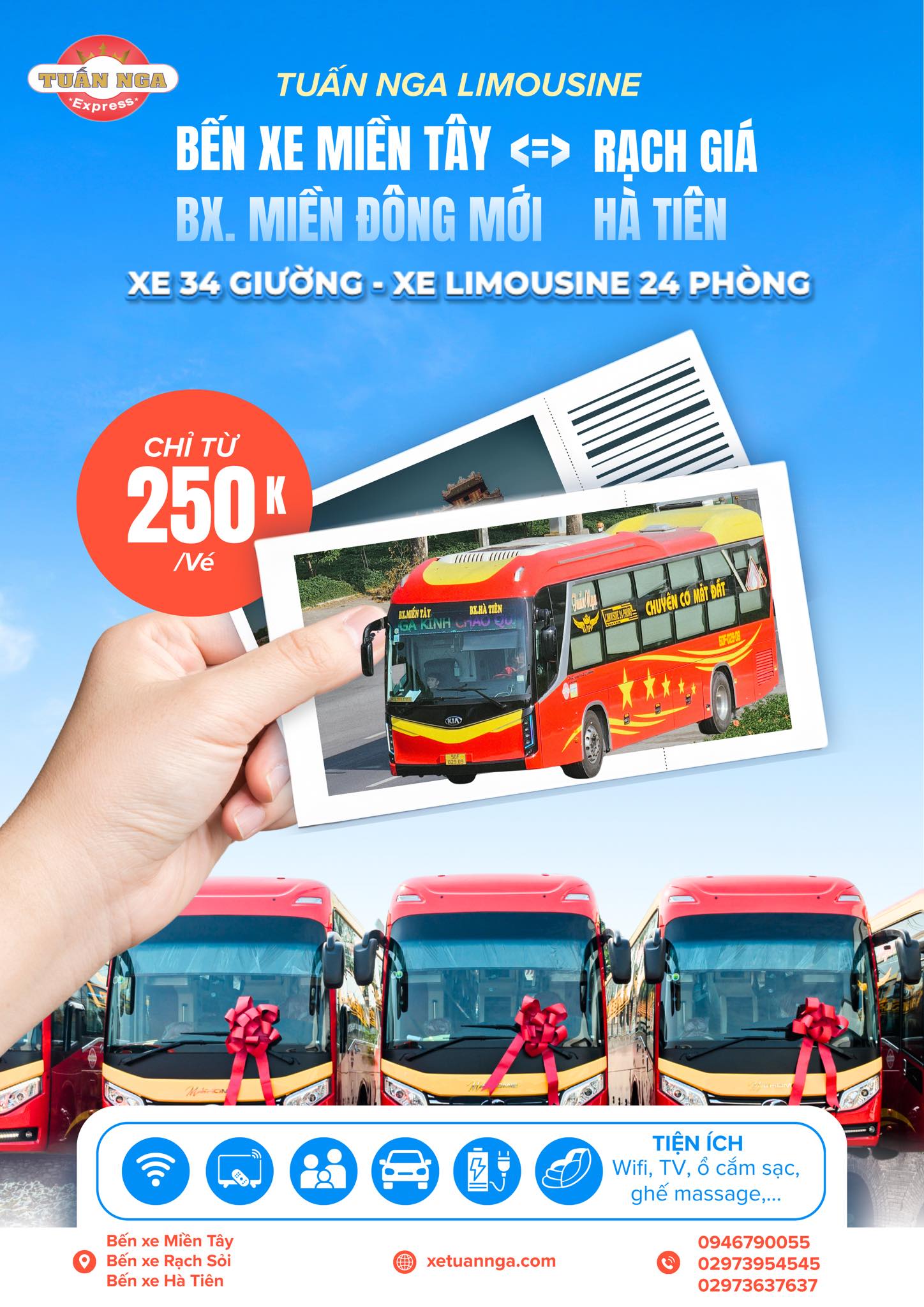 Giá cước phí gửi hàng xe Tuấn Nga