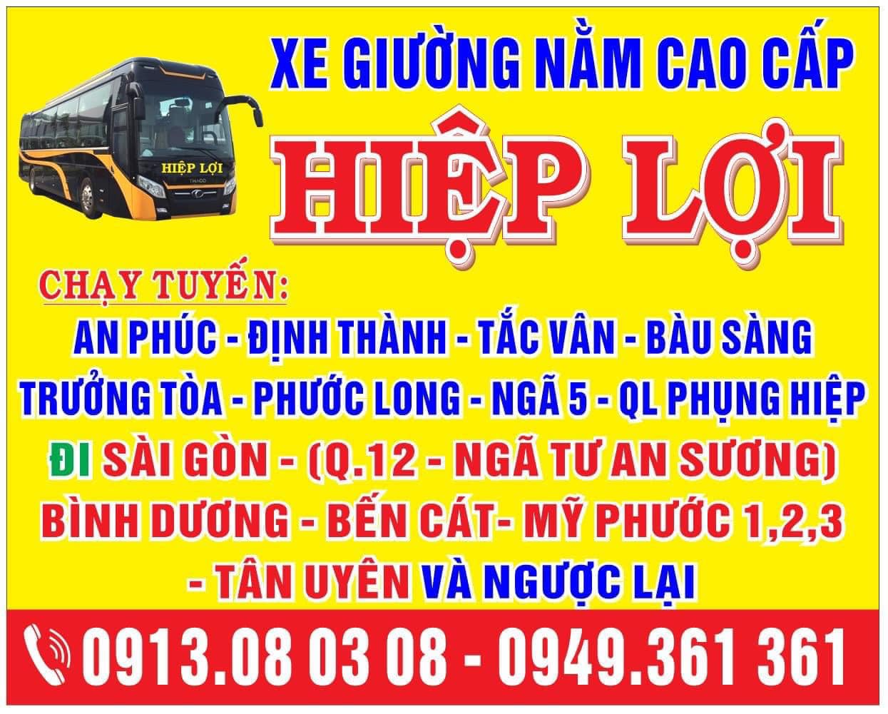 Nhà xe Hiệp Lợi tuyến Bạc Liêu đi Bình Dương