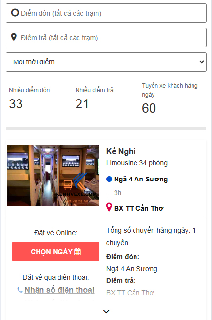 Phương thức 1 đặt vé trực tuyến bước 1