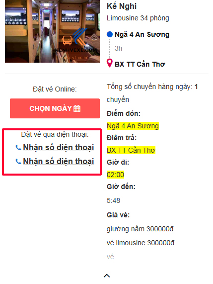 Ảnh minh họa Bước 5(1): đặt vé qua số điện thoại