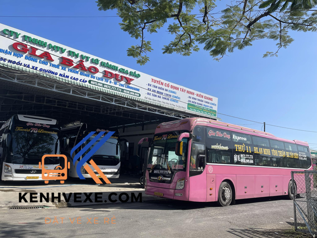 Bảng lịch trình chi tiết xe Gia Bảo Duy Tây Ninh Kiên Giang