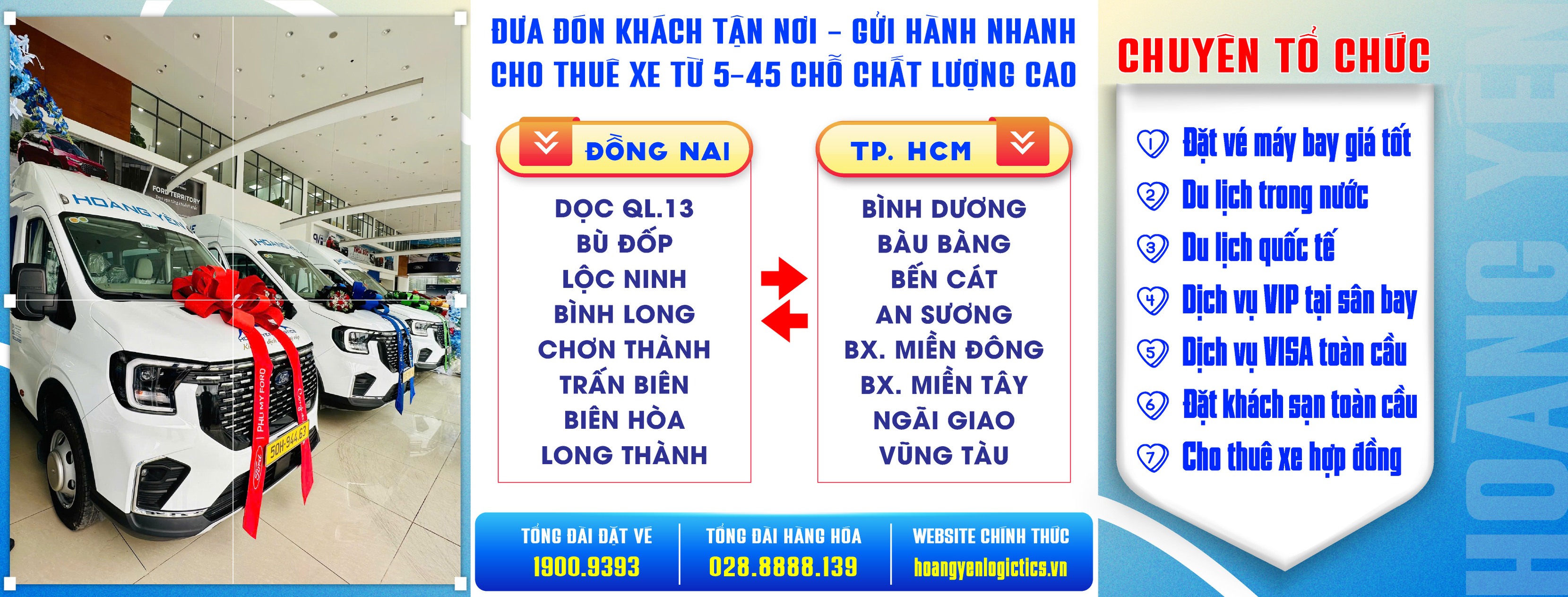 Lịch trình trạm xe Hoàng Yến Logistics đi Bình Dương