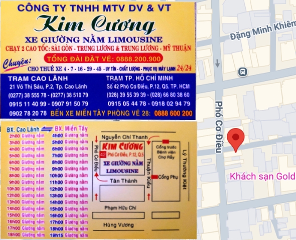 Lịch trình xe Kim Cương được cập nhật tại bến