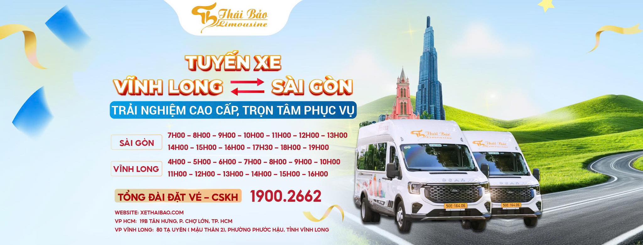 Lịch trình chi tiết xe Limousine Thái Bảo Vĩnh Long