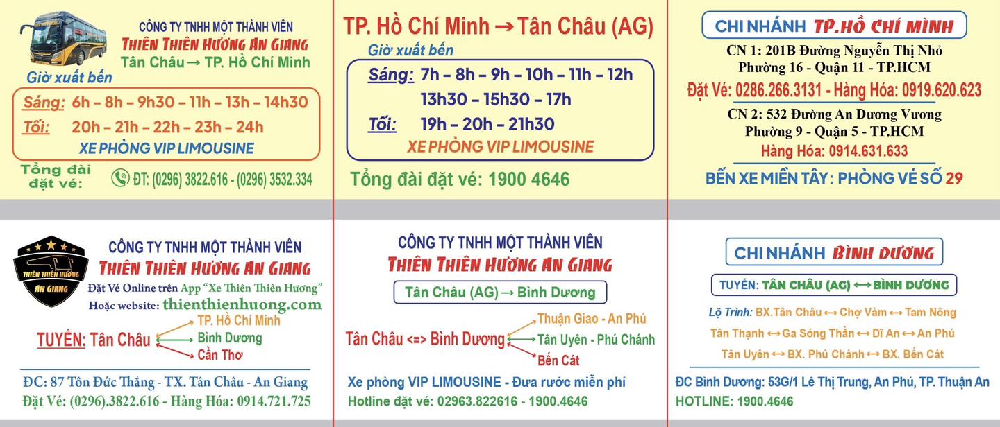 Bến xe Thiên Thiên Hương tại Tân Châu, An Giang
