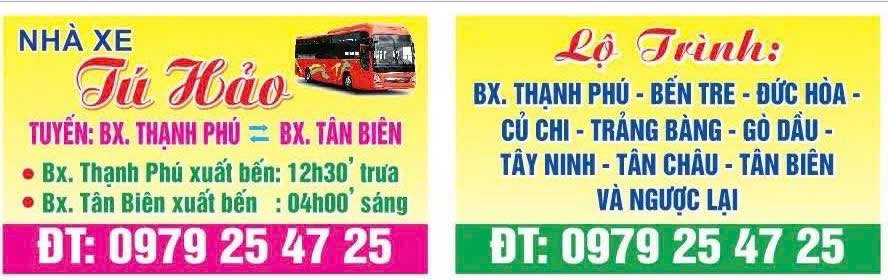 Bản đồ các điểm dừng đón và trả khách của xe Tú Hảo