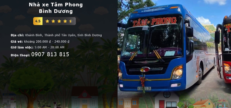 Liên hệ đặt vé xe Tâm Phong đi Bình Dương