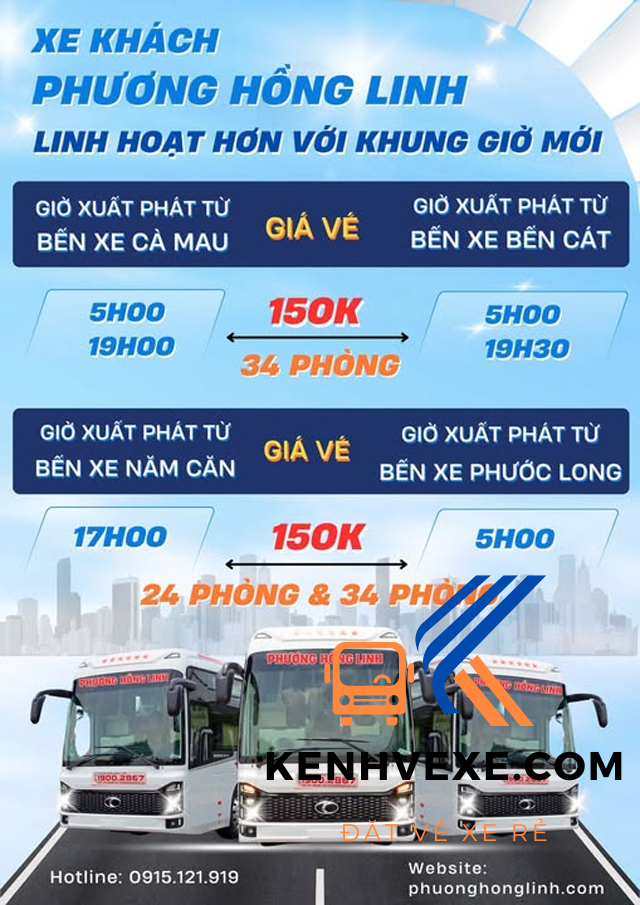 Xe Phương Hồng Linh tuyến Cà Mau - Bình Dương Xe Phương Hồng Linh tuyến Cà Mau - Bình Dương