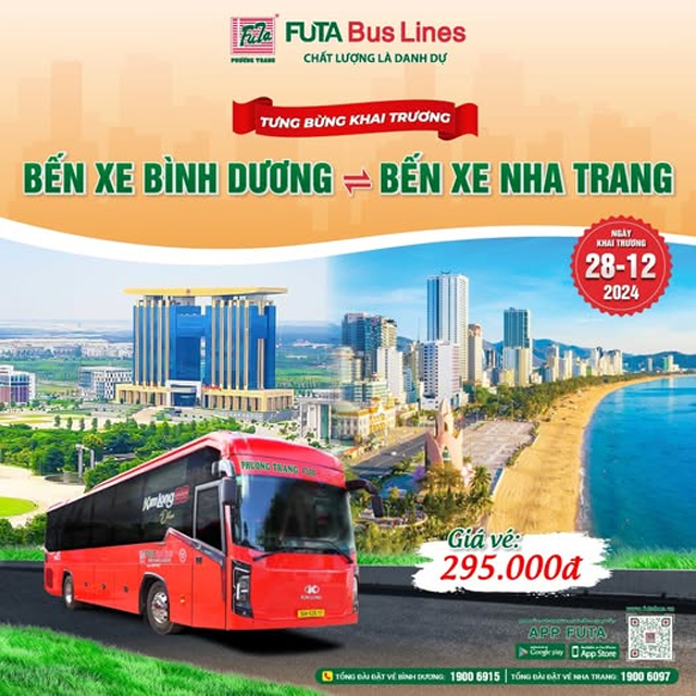 Xe khách giường nằm tuyến Bình Dương đi Nha Trang