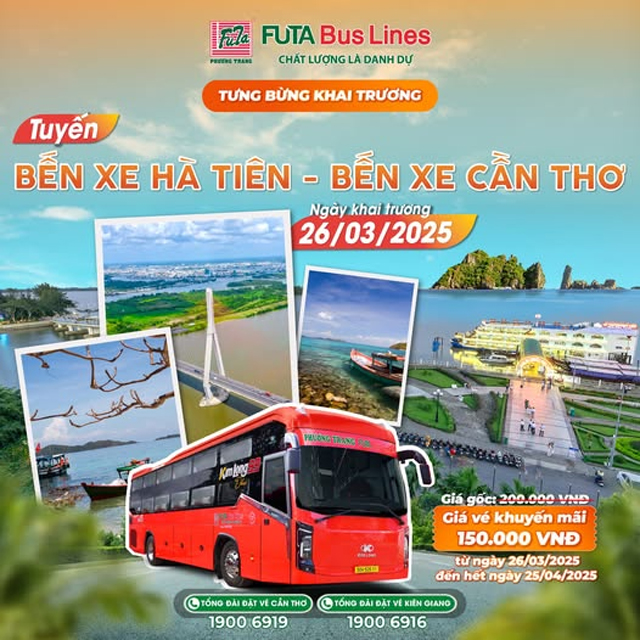 Xe Phương Trang tuyến Cần Thơ đi Rạch Giá Kiên Giang