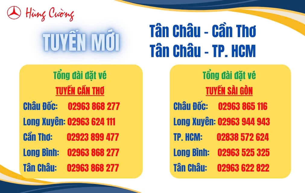 Số điện thoại tổng đài xe Hùng Cường đi Đồng Tháp