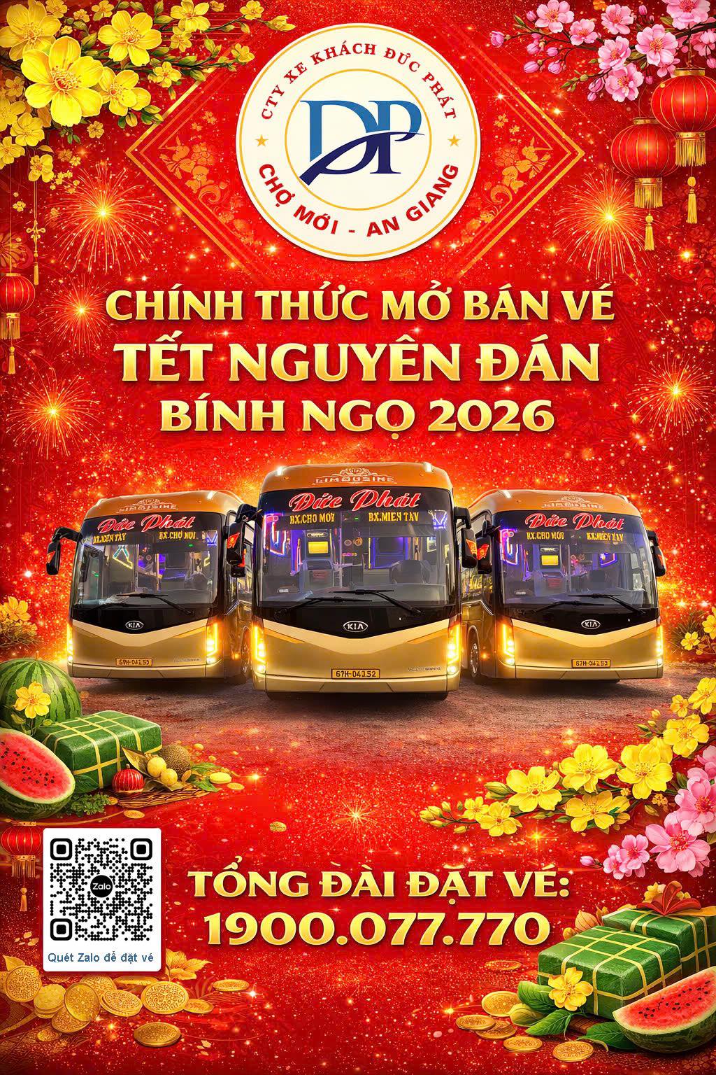Đặt vé xe Đức Phát Chợ Mới qua tổng đài