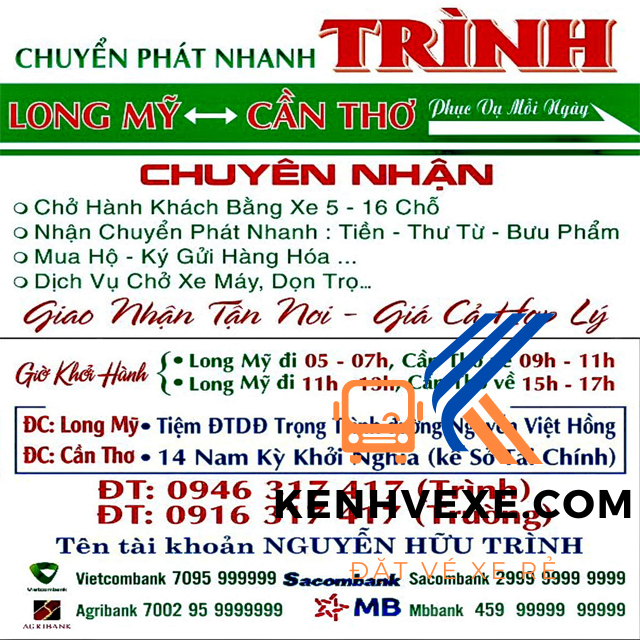 Xe Trình tuyến Cần Thơ - Hậu Giang Xe Trình tuyến Cần Thơ - Hậu Giang