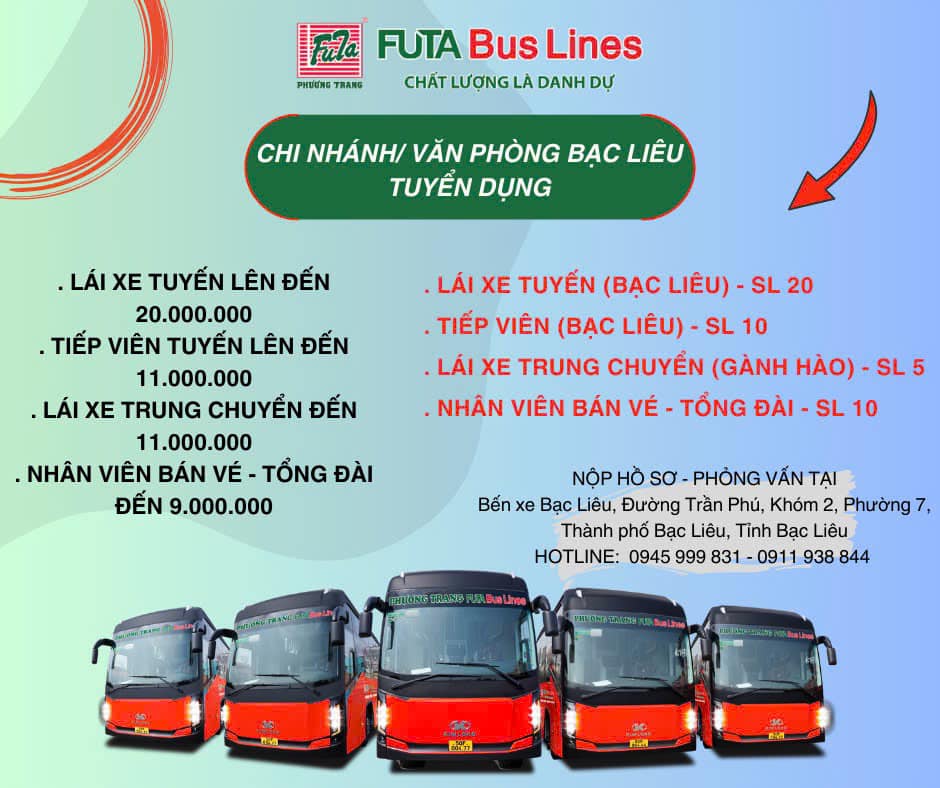 Dịch vụ chuyên nghiệp của nhà xe Phương Trang Bạc Liêu