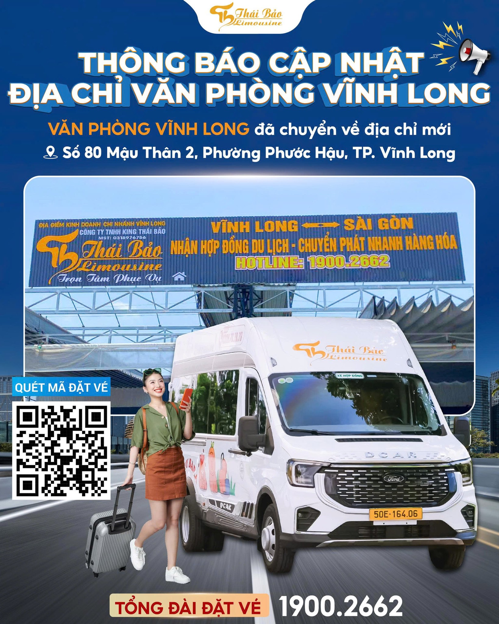 Văn phòng nhà xe Thái Bảo Limousine tại Vĩnh Long