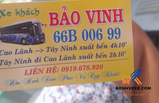 Mặt tiền xe khách giường nằm Bảo Vinh chuyên tuyến Tây Ninh về Cao Lãnh Đồng Tháp