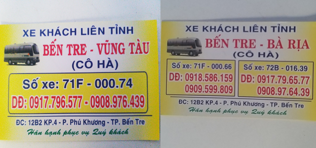 Xe khách Cô Hà giá rẻ tuyến Bến Tre Vũng Tàu