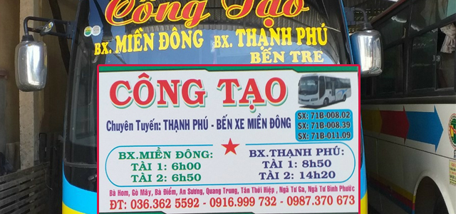 Xe Công Tạo tuyến Thạnh Phú đi Bến xe Miền Đông