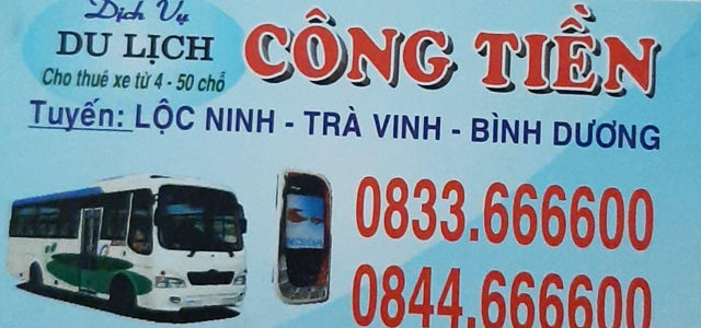 Xe Công Tiền bến Trà Vinh đi Bình Phước