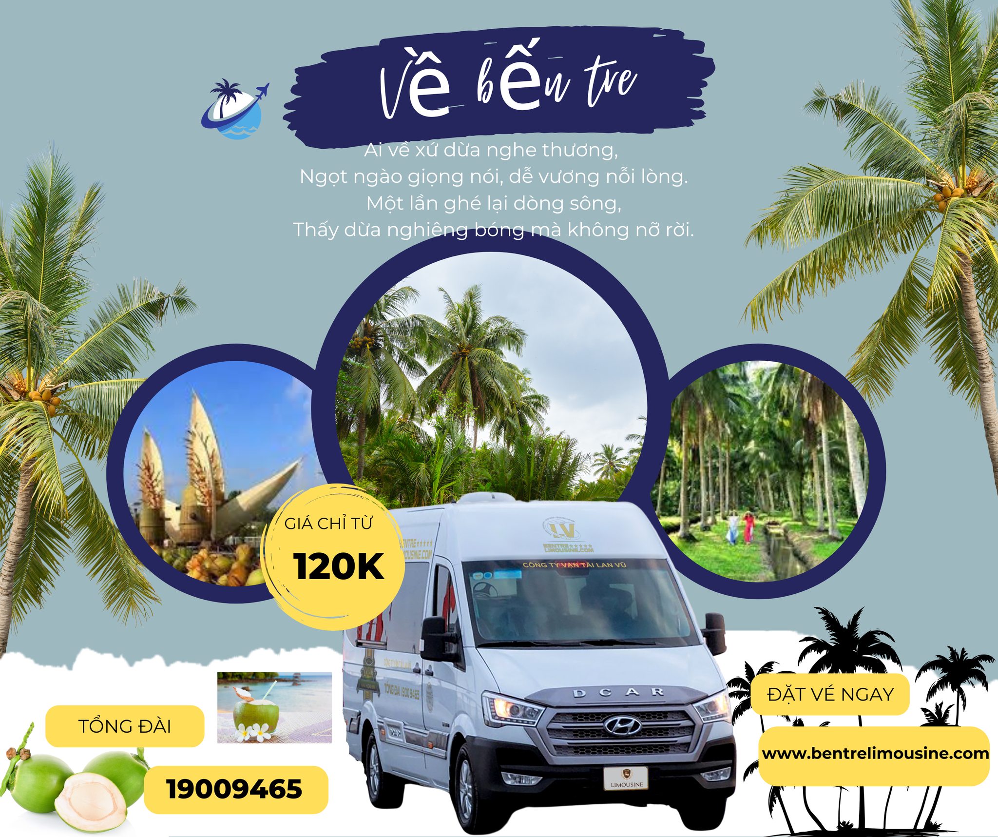 Nội thất xe limousine Sài Gòn Bến Tre sang trọng