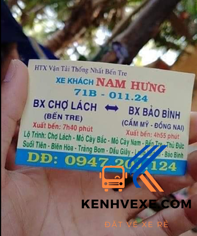 Xe Nam Hưng tuyến Tân Phú Đồng Nai - Bến Tre Xe Nam Hưng tuyến Tân Phú Đồng Nai - Bến Tre