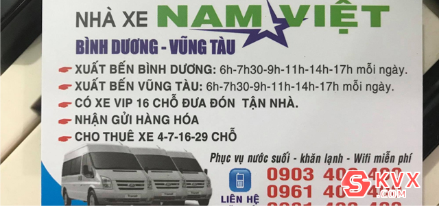 Xe Nam Việt đón khách tại Vũng Tàu