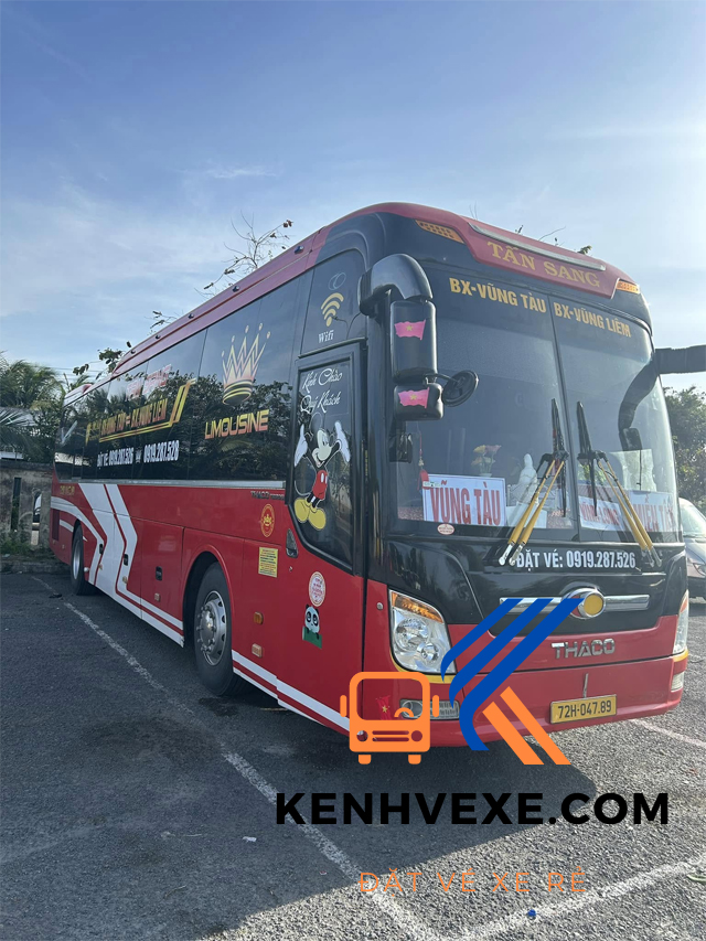Xe khách Tấn Sang chạy tuyến Vĩnh Long Vũng Tàu chất lượng cao