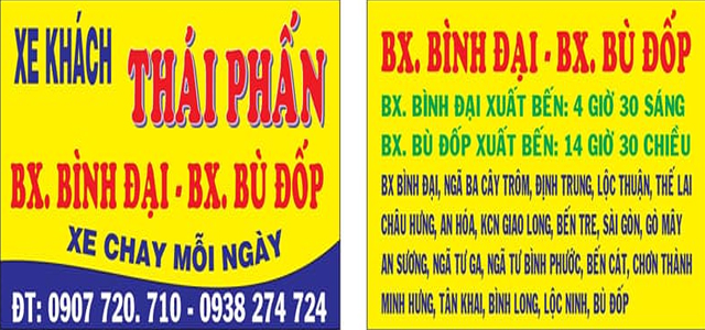Tuyến xe Thái Phấn Bình Đại kết nối Bù Đốp