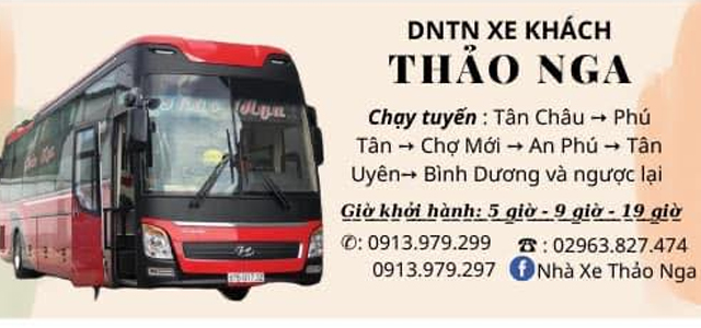 Nhà xe Thảo Nga tuyến An Giang Bình Dương