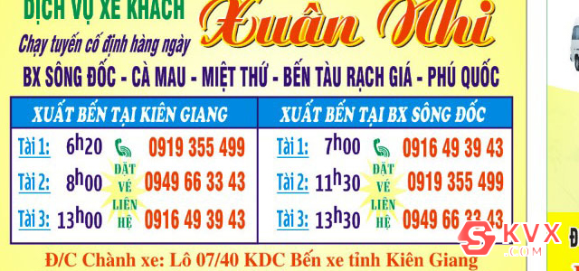 Đội ngũ xe khách Xuân Nhi chuẩn bị xuất bến tại Kiên Giang